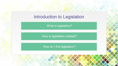 Thumbnail for entry Introduction to Legislation - QUT Law Library