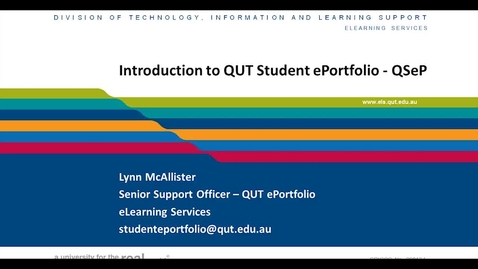 Thumbnail for entry QUT Student ePortfolio_Brief Intro